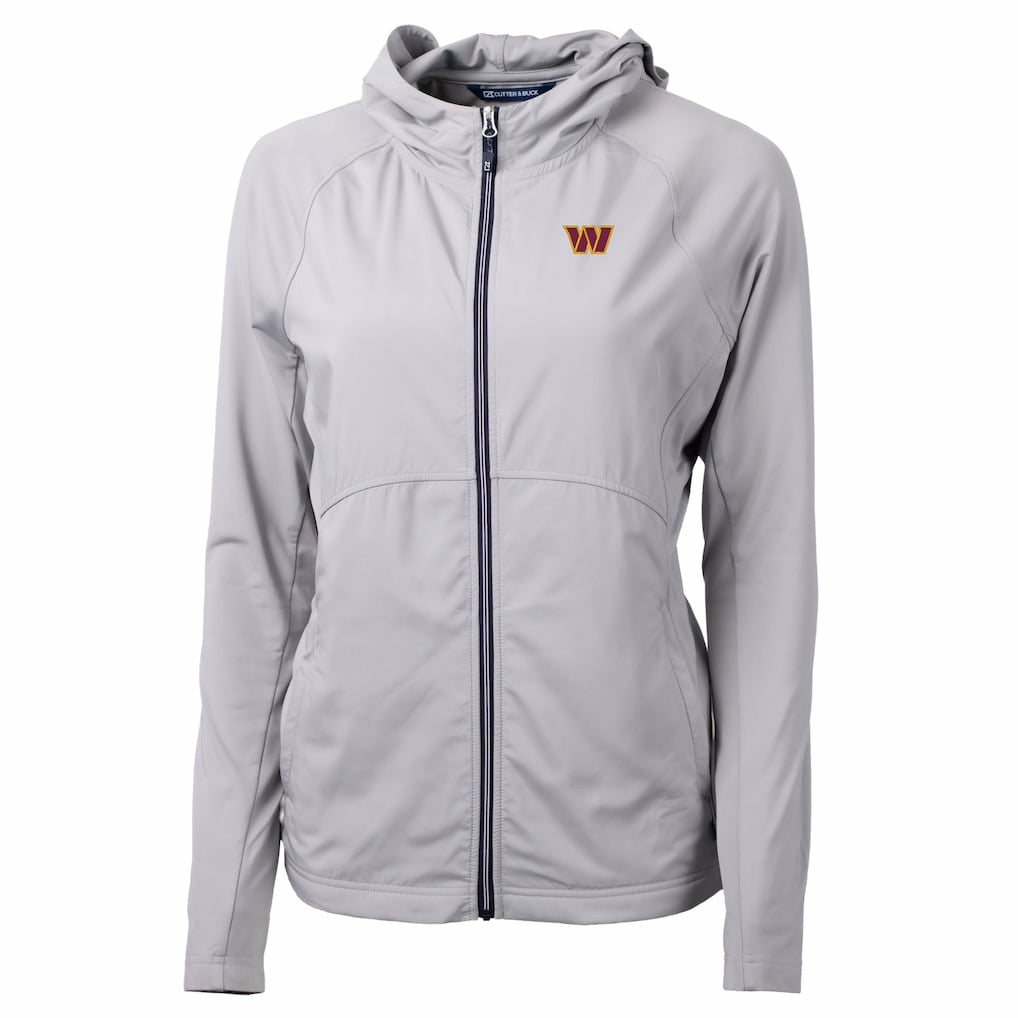 Washington Commanders Cutter & Buck Women's Primary Adapt Eco Knit Hybrid Recycled Full-Zip Jacket Gray - NFL