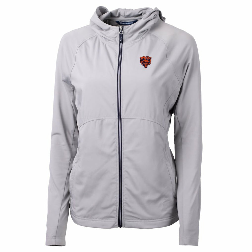 Chicago Bears Cutter & Buck Women's Adapt Eco Knit Hybrid Recycled Full-Zip Jacket Gray - NFL