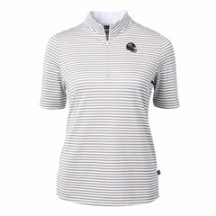 Jacksonville Jaguars Cutter & Buck Women's Virtue Eco Pique Stripe Recycled Quarter-Zip Top Gray - NFL