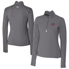 San Francisco 49ers Cutter & Buck Women's Traverse Stretch Quarter-Zip Pullover Top Gray - NFL