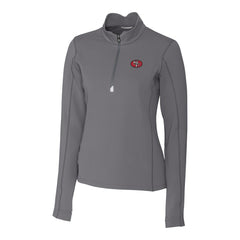 San Francisco 49ers Cutter & Buck Women's Traverse Stretch Quarter-Zip Pullover Top Gray - NFL