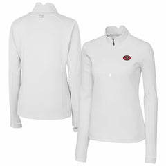 San Francisco 49ers Cutter & Buck Women's Traverse Stretch Quarter-Zip Pullover Top White - NFL