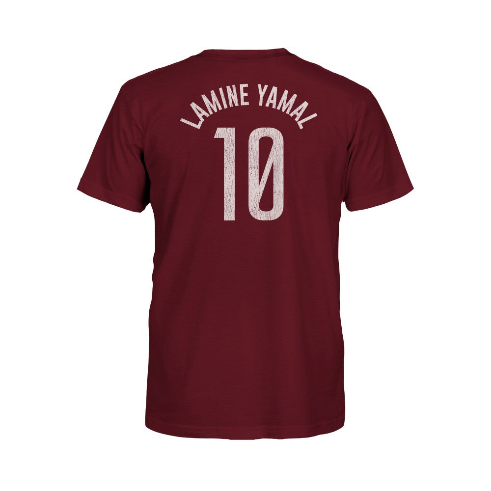 Lamine Yamal Barcelona 1863FC Youth Player Name & Number T-Shirts - Maroon