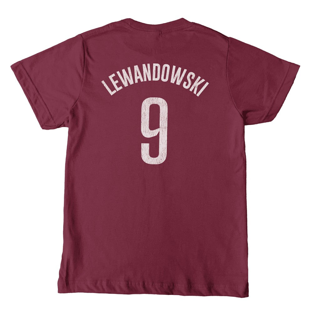 Robert Lewandowski Barcelona 1863FC Youth Player T-Shirts - Maroon