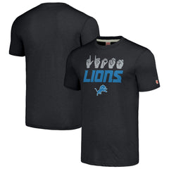 Detroit Lions Homage Unisex The NFL ASL Collection by Love Sign American Sign Language T-Shirt Charcoal - NFL