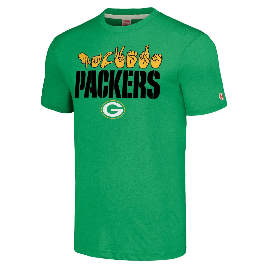 Green Bay Packers Homage Unisex The NFL ASL Collection by Love Sign American Sign Language T-Shirt Green - NFL