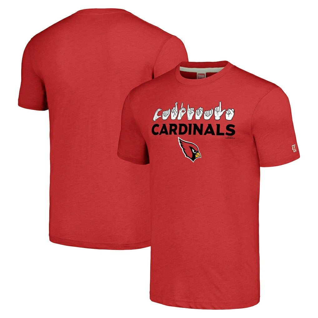 Arizona Cardinals Homage Unisex The NFL ASL Collection by Love Sign American Sign Language T-Shirt Red - NFL