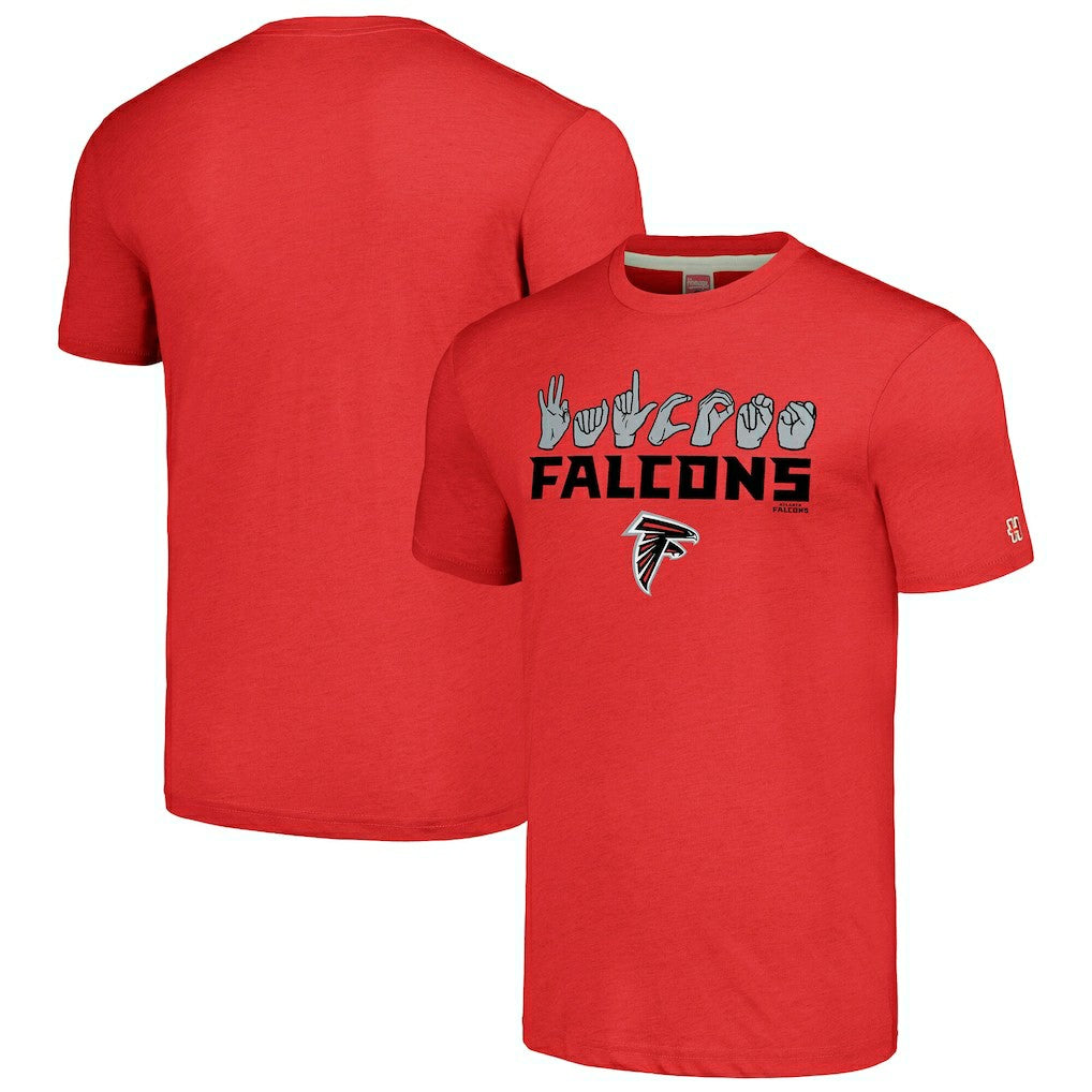 Atlanta Falcons Homage Unisex The NFL ASL Collection by Love Sign American Sign Language T-Shirt Red - NFL
