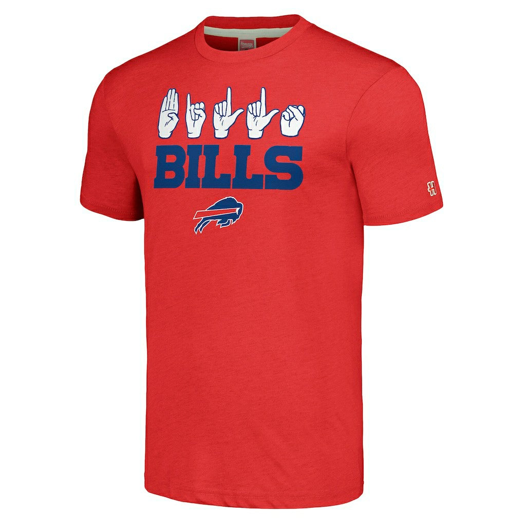 Buffalo Bills Homage Unisex The NFL ASL Collection by Love Sign American Sign Language T-Shirt Red - NFL
