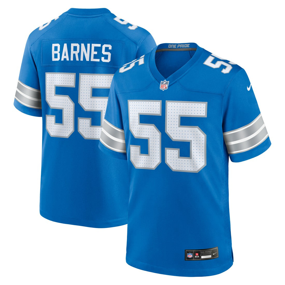 Derrick Barnes Detroit Lions Team Game Jersey Blue - Nike