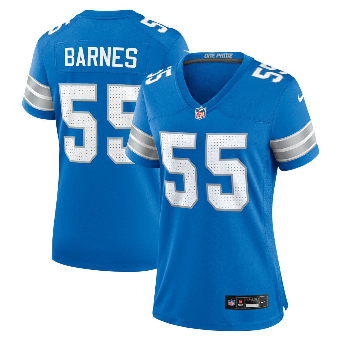 Derrick Barnes Detroit Lions Women's Team Game Jersey - Blue | NFL Jerseys
