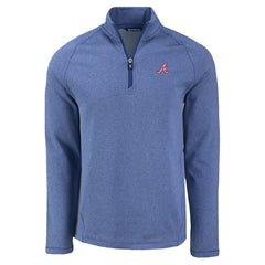 Atlanta Braves Cutter & Buck Peshastin Eco Fleece Recycled Raglan Quarter-Zip Top Clearance