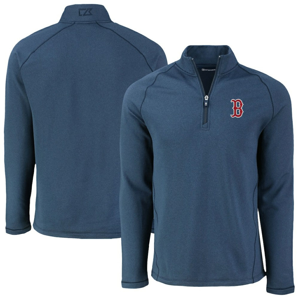 Boston Red Sox Cutter & Buck Peshastin Eco Fleece Recycled Raglan Quarter-Zip Top Near Me