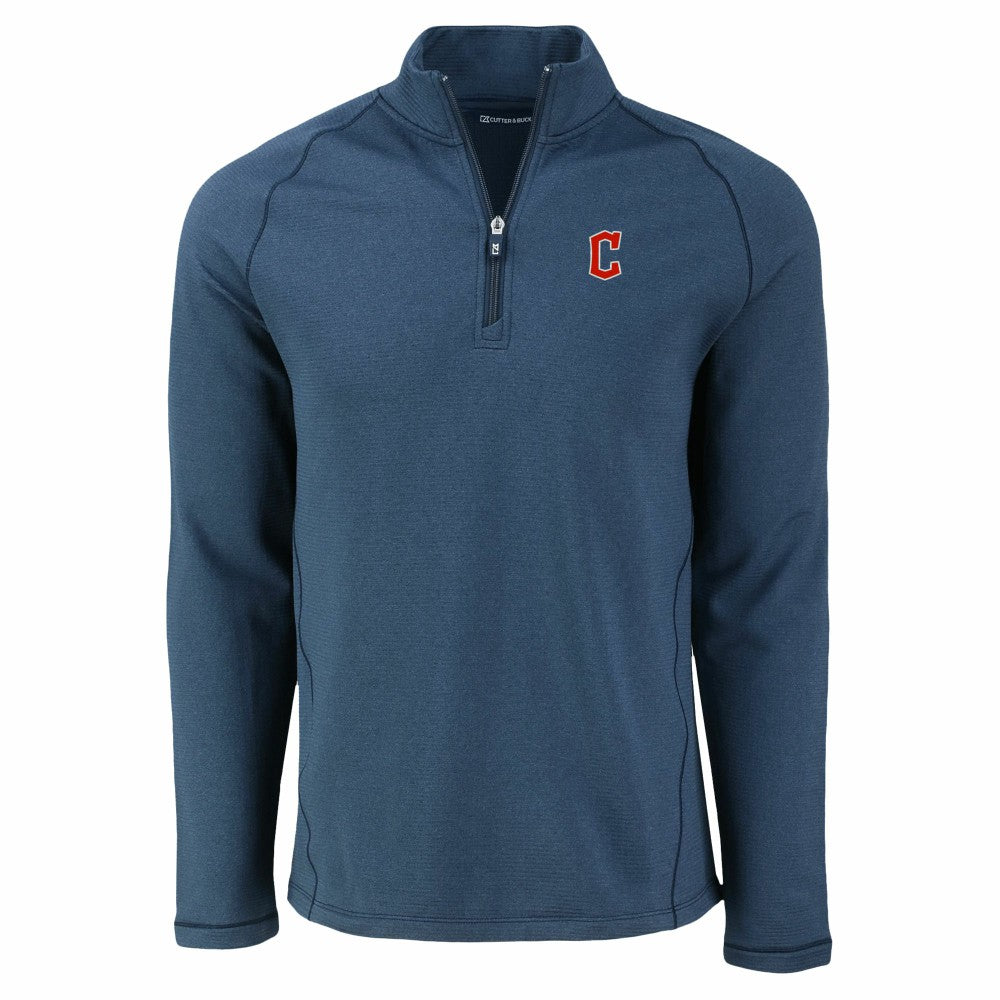 Cleveland Guardians Cutter & Buck Peshastin Eco Fleece Recycled Raglan Quarter-Zip Top for sale