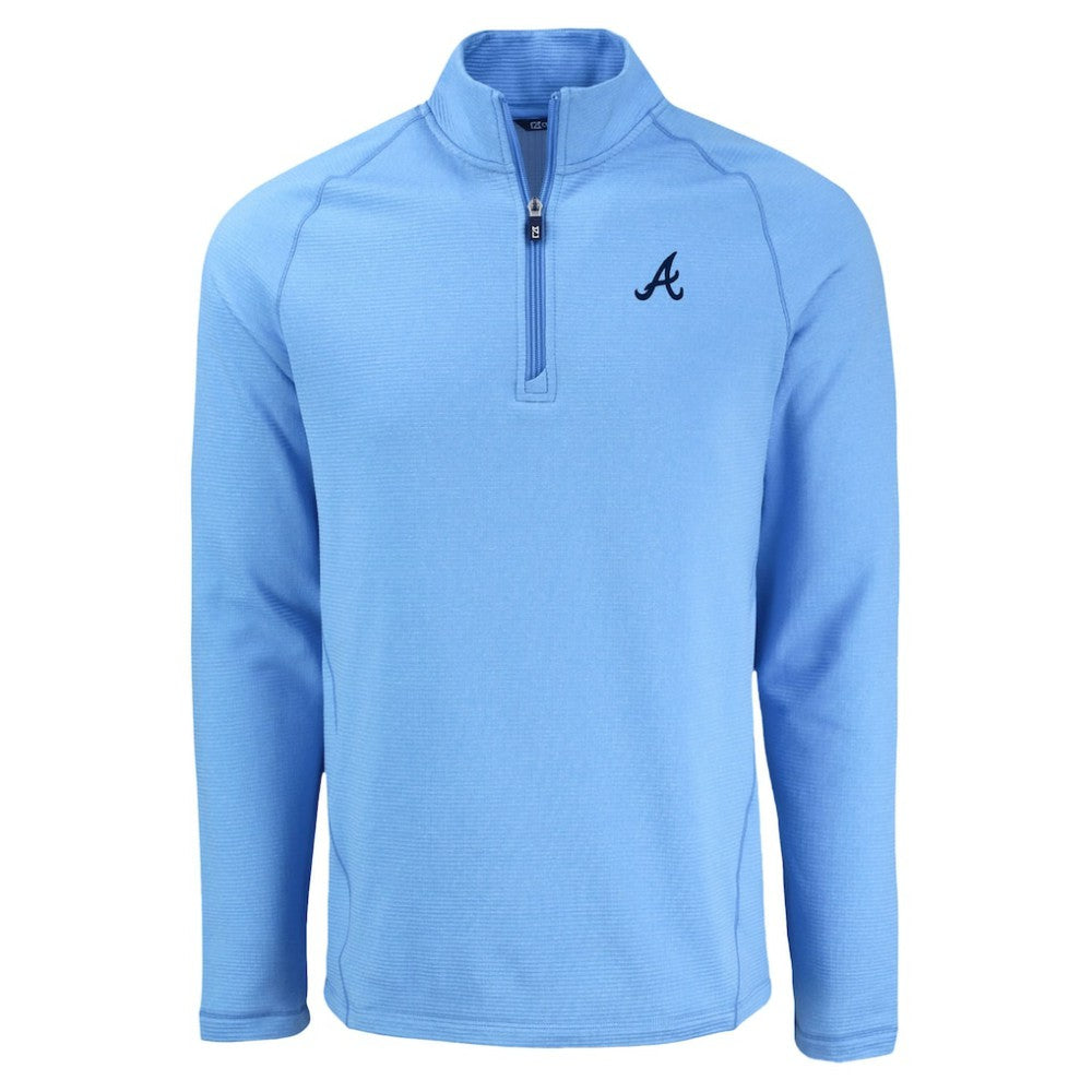 Atlanta Braves Cutter & Buck Peshastin Eco Fleece Recycled Raglan Quarter-Zip Top On Sale