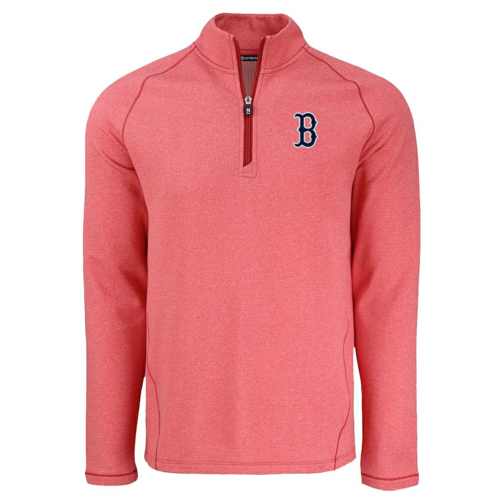 Boston Red Sox Cutter & Buck Peshastin Eco Fleece Recycled Raglan Quarter-Zip Top Clearance