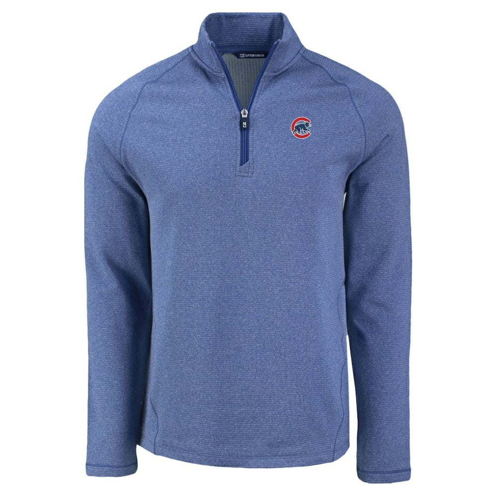 Chicago Cubs Cutter & Buck Peshastin Eco Fleece Recycled Raglan Quarter-Zip Top for sale