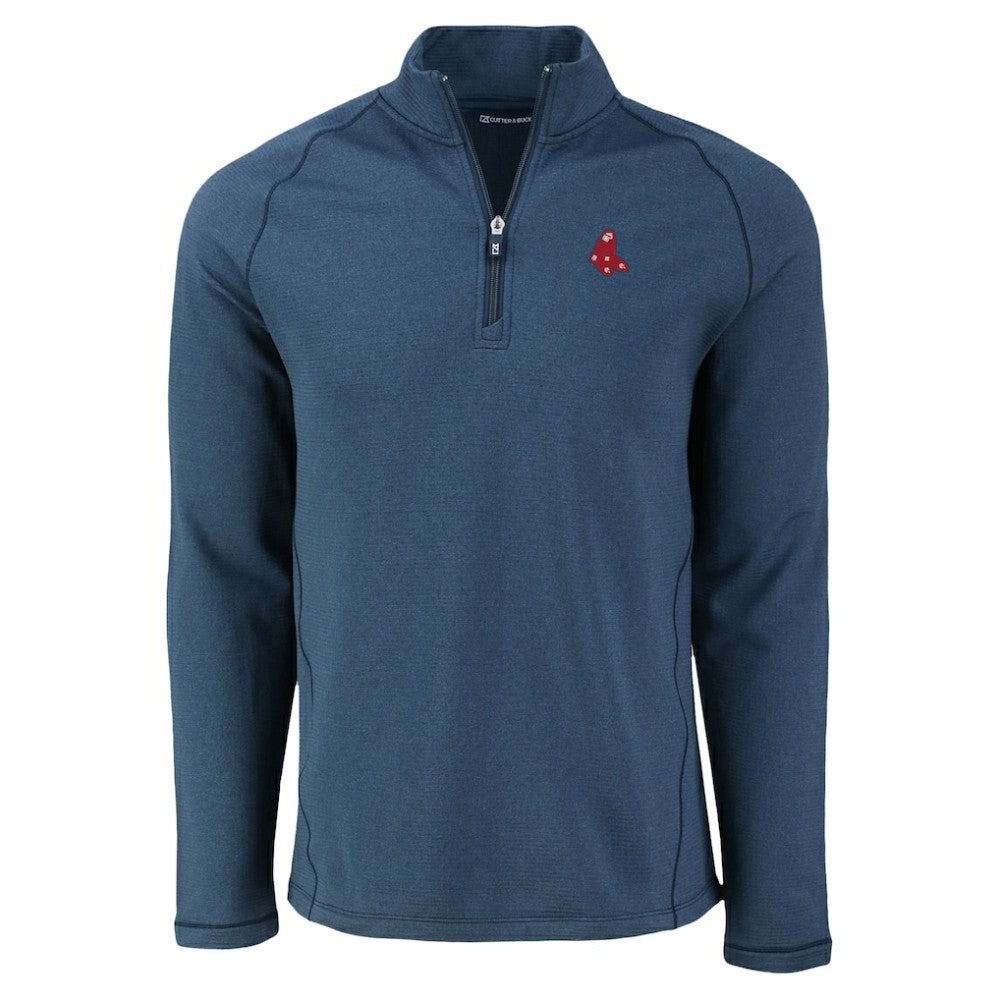 Boston Red Sox Cutter & Buck Peshastin Eco Fleece Recycled Raglan Quarter-Zip Top discount