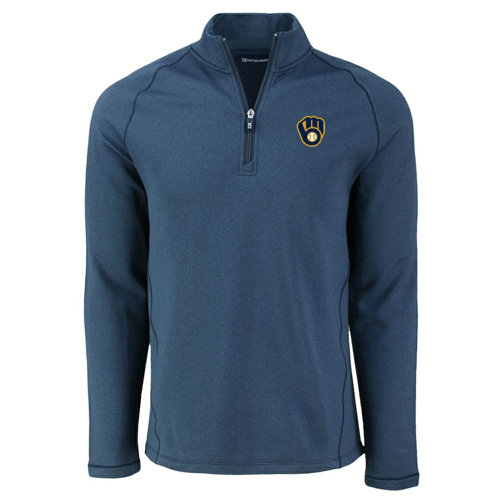 Milwaukee Brewers Cutter & Buck Peshastin Eco Fleece Recycled Raglan Quarter-Zip Top Online