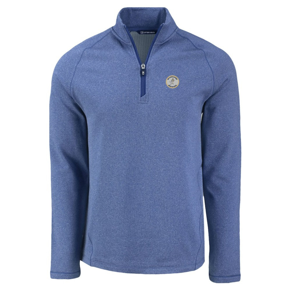 Milwaukee Brewers Cutter & Buck Peshastin Eco Fleece Recycled Raglan Quarter-Zip Top Online