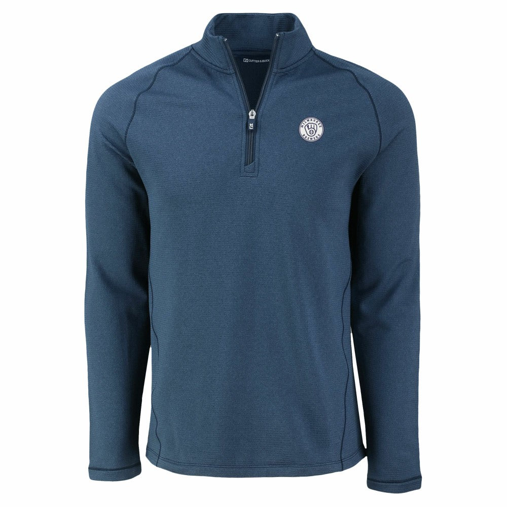 Milwaukee Brewers Cutter & Buck Peshastin Eco Fleece Recycled Raglan Quarter-Zip Top Sale
