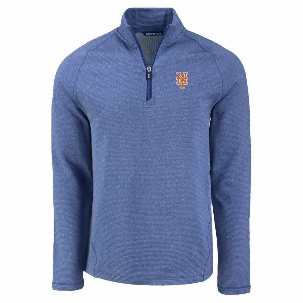 New York Mets Cutter & Buck Peshastin Eco Fleece Recycled Raglan Quarter-Zip Top On Sale