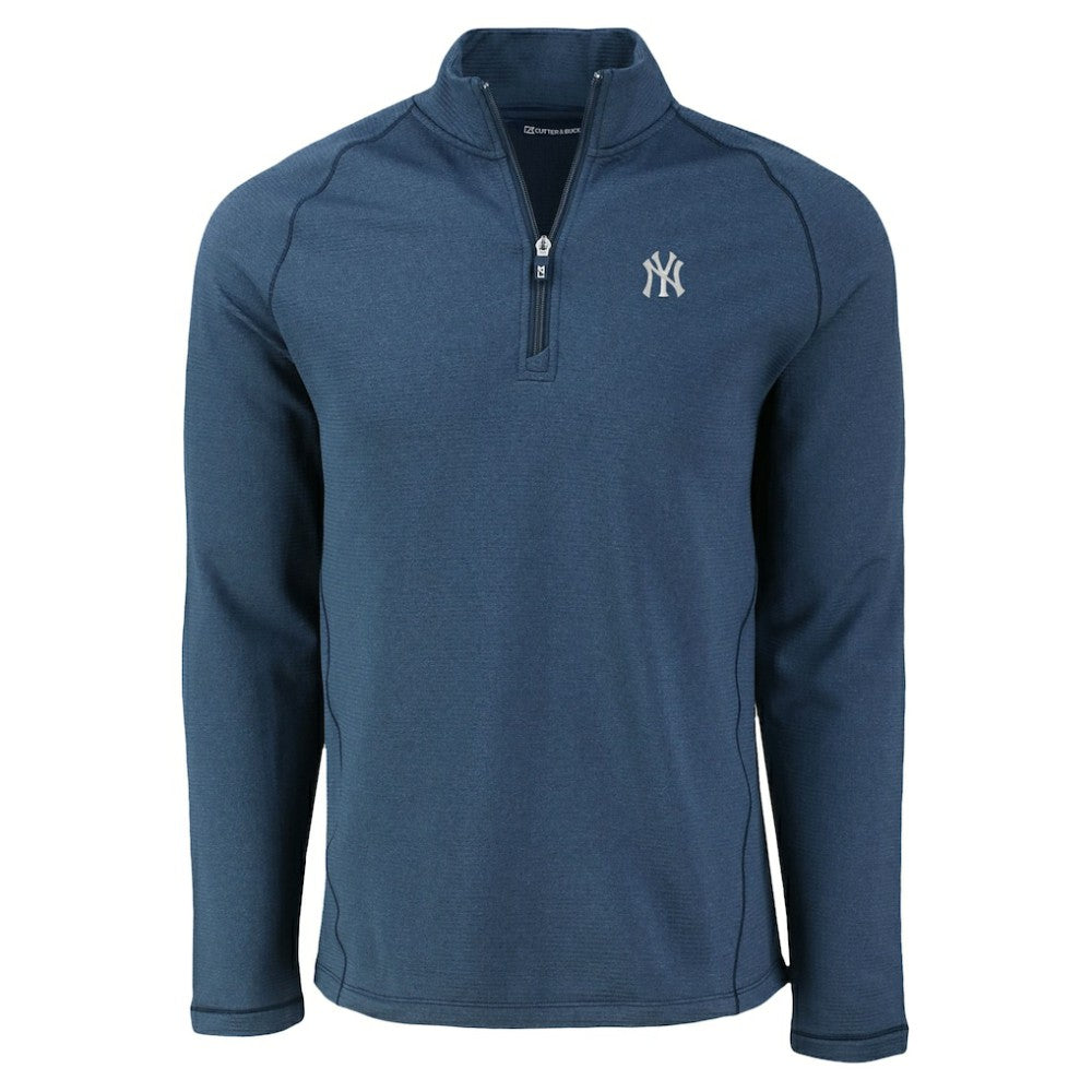 New York Yankees Cutter & Buck Peshastin Eco Fleece Recycled Raglan Quarter-Zip Top Clearance