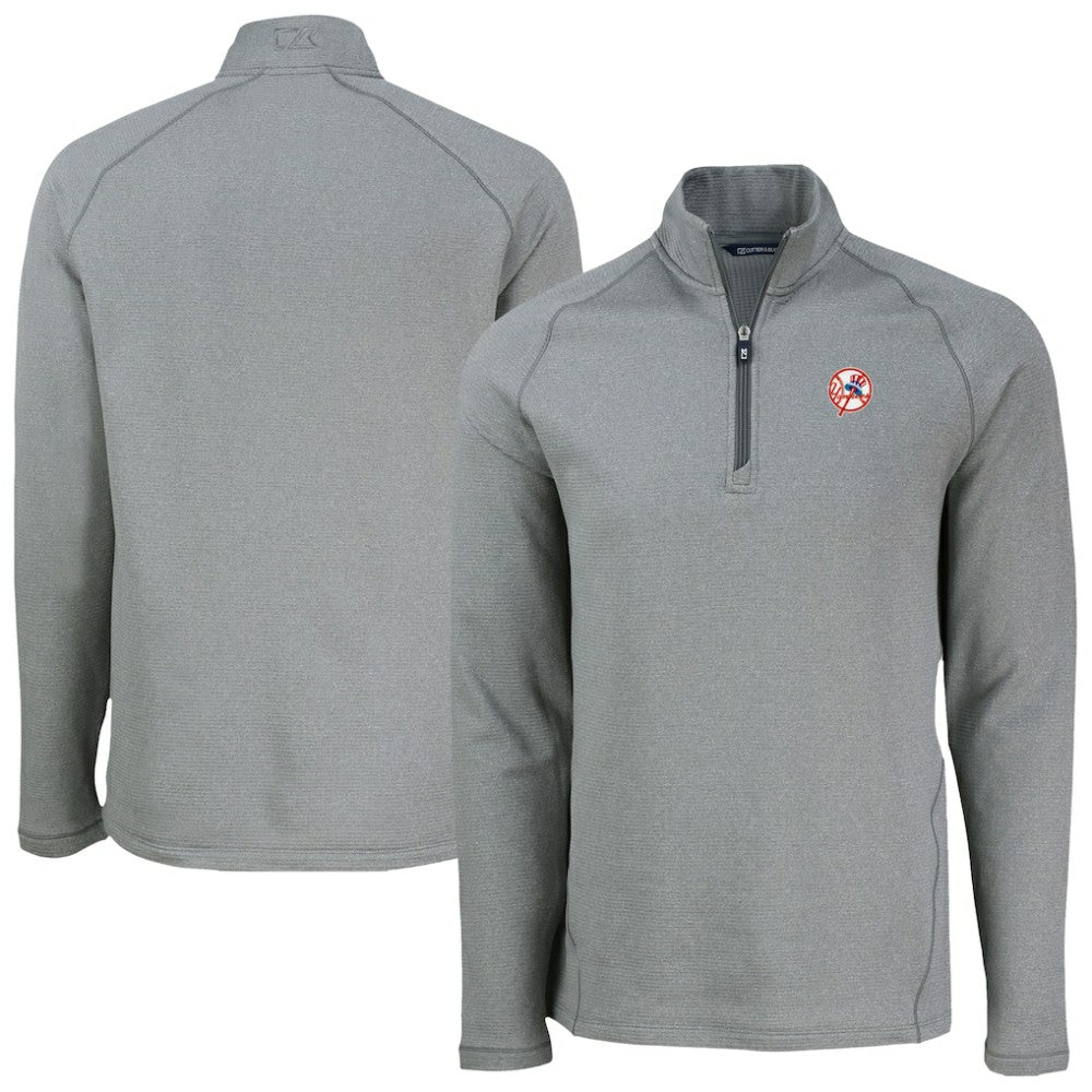 New York Yankees Cutter & Buck Peshastin Eco Fleece Recycled Raglan Quarter-Zip Top Clearance