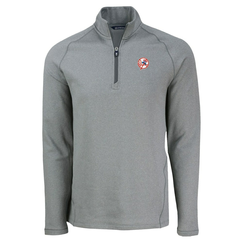 New York Yankees Cutter & Buck Peshastin Eco Fleece Recycled Raglan Quarter-Zip Top Clearance