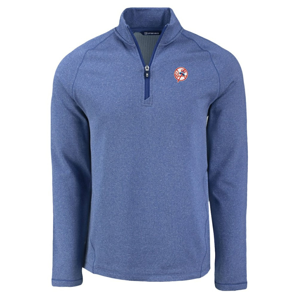 New York Yankees Cutter & Buck Peshastin Eco Fleece Recycled Raglan Quarter-Zip Top for sale
