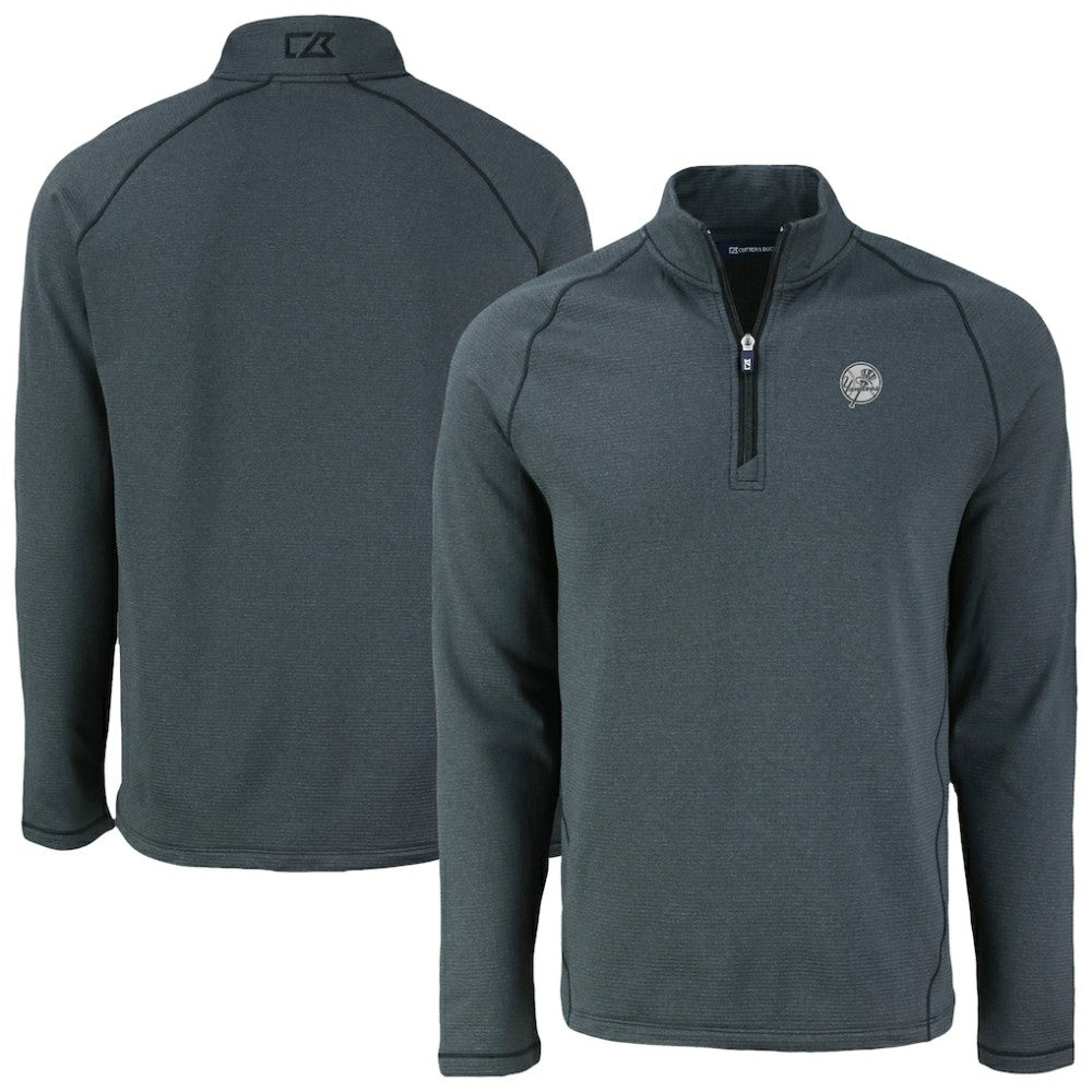 New York Yankees Cutter & Buck Peshastin Eco Fleece Recycled Raglan Quarter-Zip Top Clearance