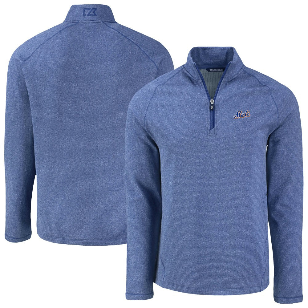 New York Mets Cutter & Buck Peshastin Eco Fleece Recycled Raglan Quarter-Zip Top On Sale