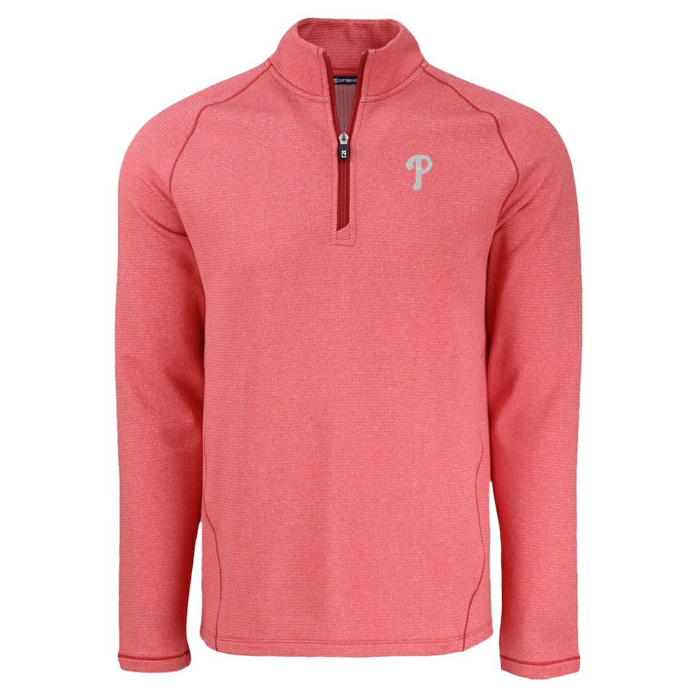 Philadelphia Phillies Cutter & Buck Peshastin Eco Fleece Recycled Raglan Quarter-Zip Top Clearance