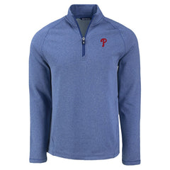 Philadelphia Phillies Cutter & Buck Peshastin Eco Fleece Recycled Raglan Quarter-Zip Top Lifestyle