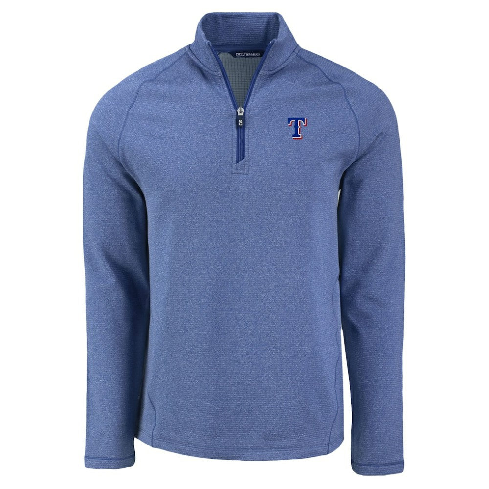 Texas Rangers Cutter & Buck Peshastin Eco Fleece Recycled Raglan Quarter-Zip Top Clearance