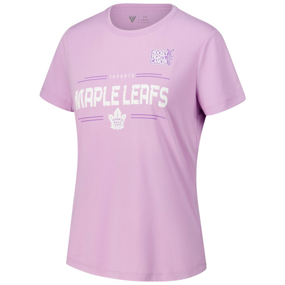 Auston Matthews Toronto Maple Leafs - Levelwear Women's Hockey Fights Cancer Anthem Name & Number T-Shirt Lavender