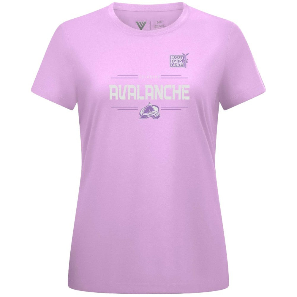 Cale Makar Colorado Avalanche - Levelwear Women's Hockey Fights Cancer Anthem Name & Number T-Shirt Lavender