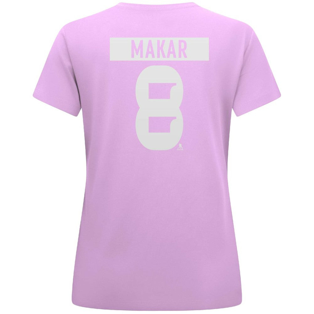 Cale Makar Colorado Avalanche - Levelwear Women's Hockey Fights Cancer Anthem Name & Number T-Shirt Lavender