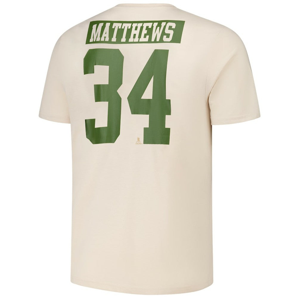 Auston Matthews Toronto Maple Leafs - Levelwear 2024 NHL Military Appreciation Richmond Delta Player Name & Number T-Shirt Khaki