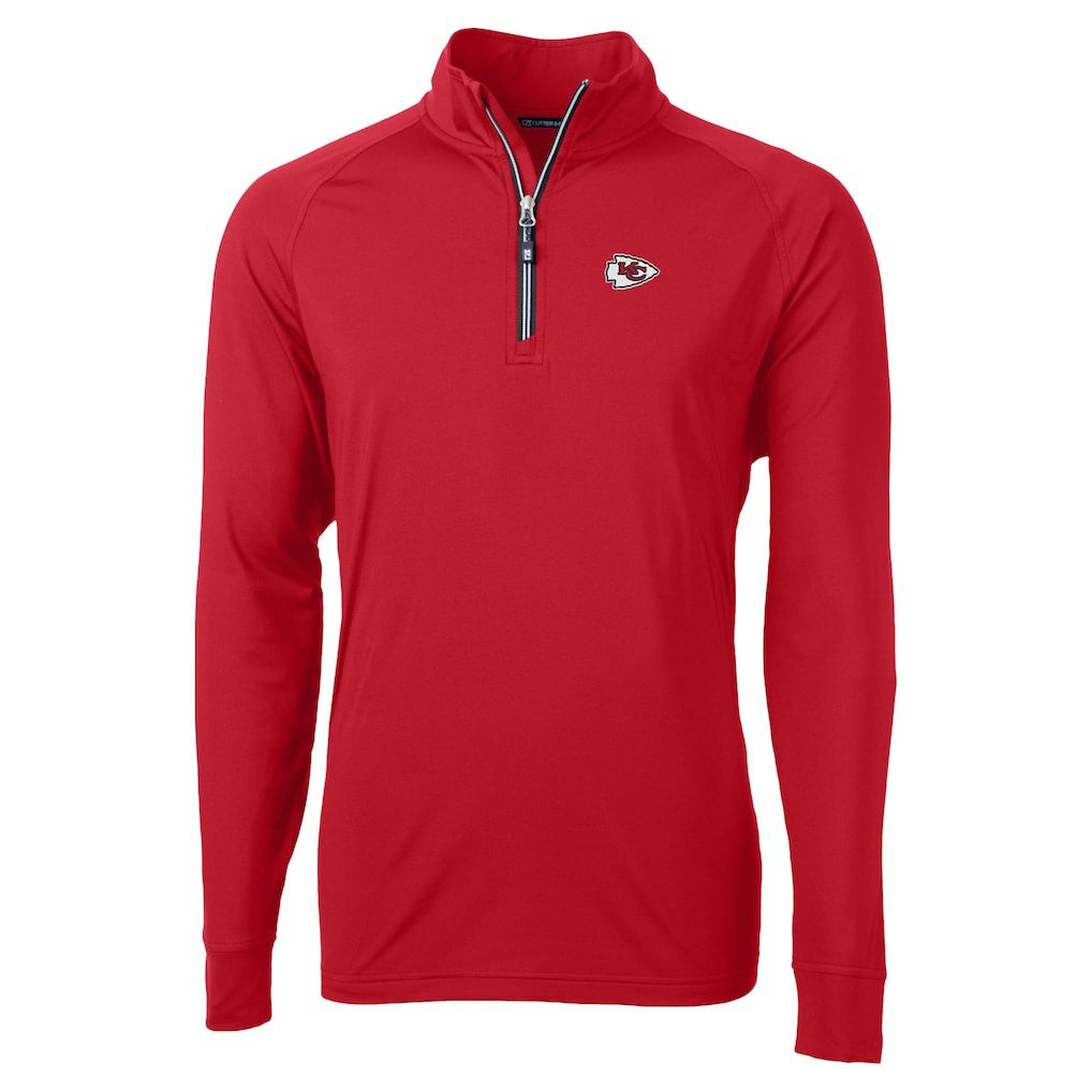 Kansas City Chiefs Cutter & Buck Adapt Eco DryTec Raglan Quarter-Zip Jacket Red - NFL
