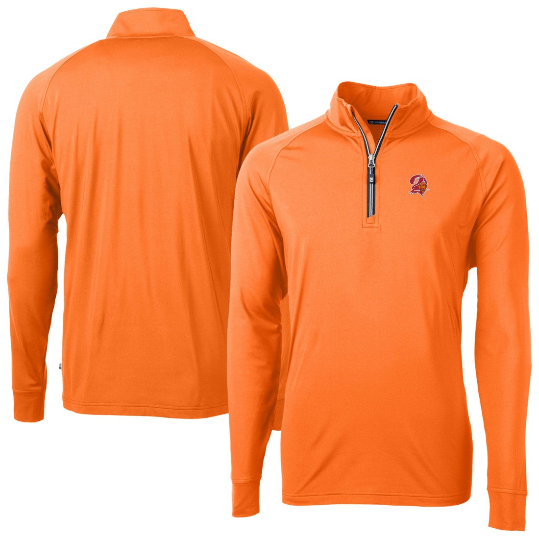 Tampa Bay Buccaneers Cutter & Buck Adapt Eco DryTec Raglan Quarter-Zip Jacket Orange - NFL