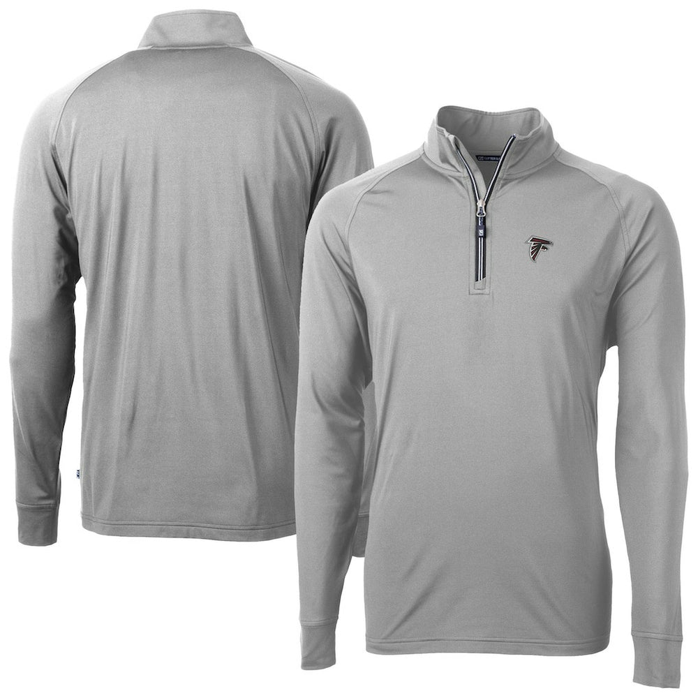 Atlanta Falcons Cutter & Buck Adapt Eco DryTec Raglan Quarter-Zip Jacket Gray - NFL