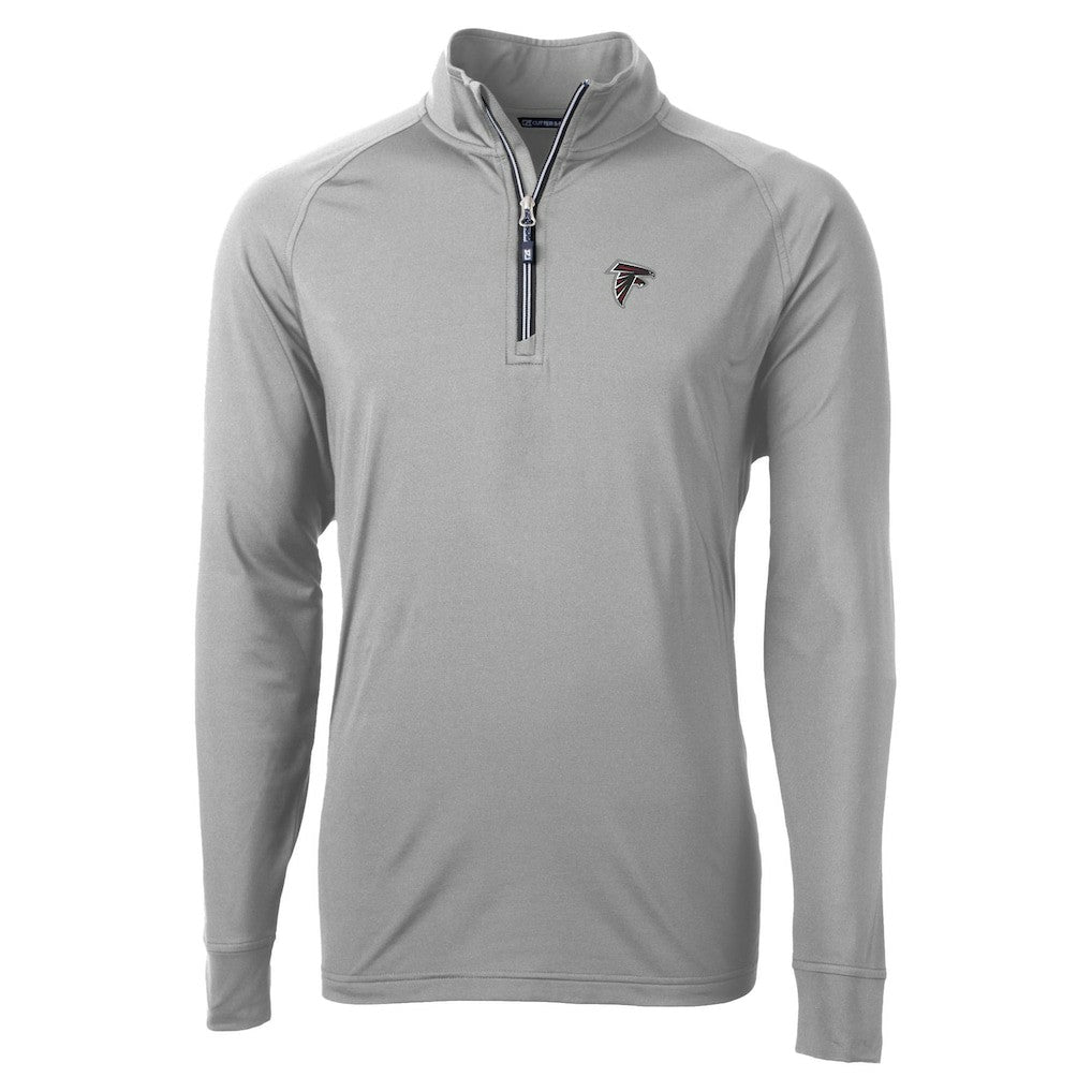 Atlanta Falcons Cutter & Buck Adapt Eco DryTec Raglan Quarter-Zip Jacket Gray - NFL
