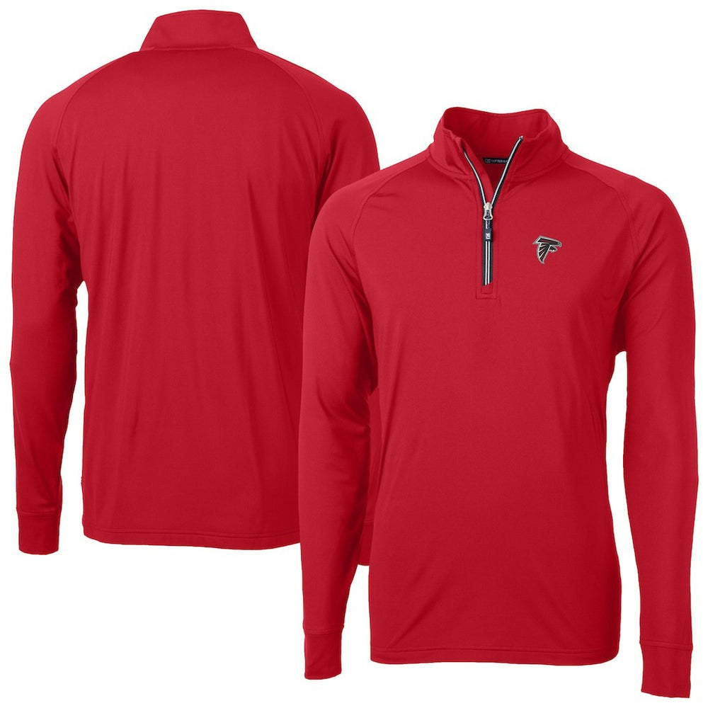 Atlanta Falcons Cutter & Buck Adapt Eco DryTec Raglan Quarter-Zip Jacket Red - NFL