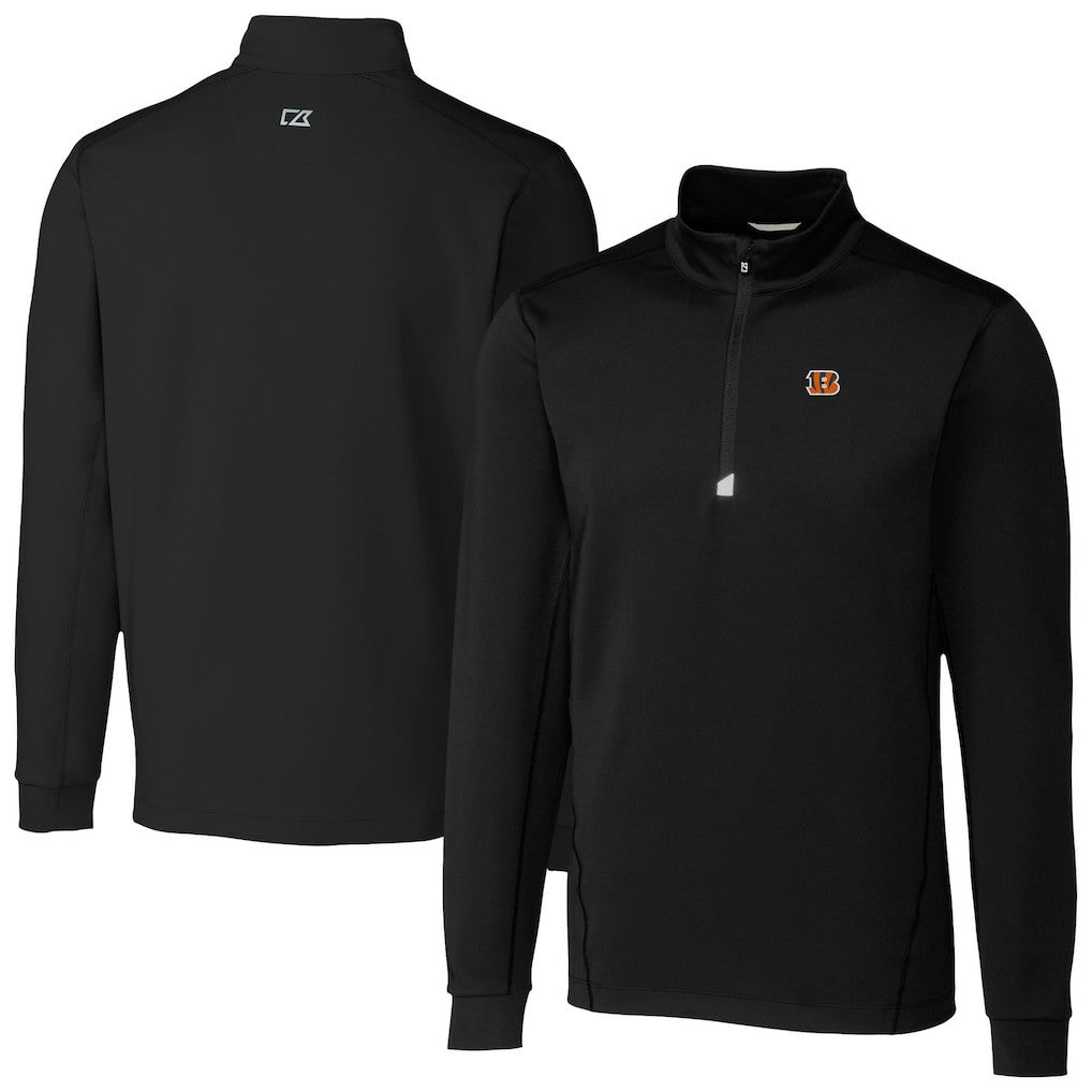 Cincinnati Bengals Cutter & Buck Traverse Stretch Quarter-Zip Top Black - NFL