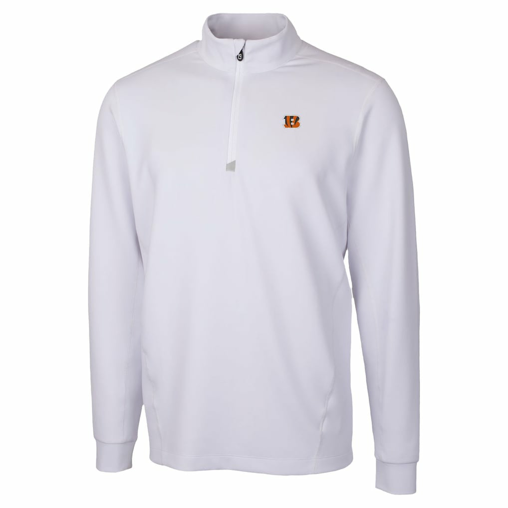 Cincinnati Bengals Cutter & Buck Traverse Stretch Quarter-Zip Top White - NFL