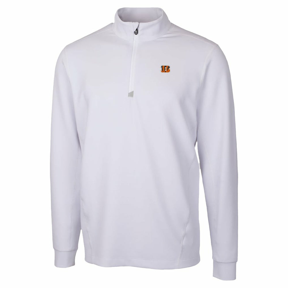 Cincinnati Bengals Cutter & Buck Traverse Stretch Quarter-Zip Top White - NFL