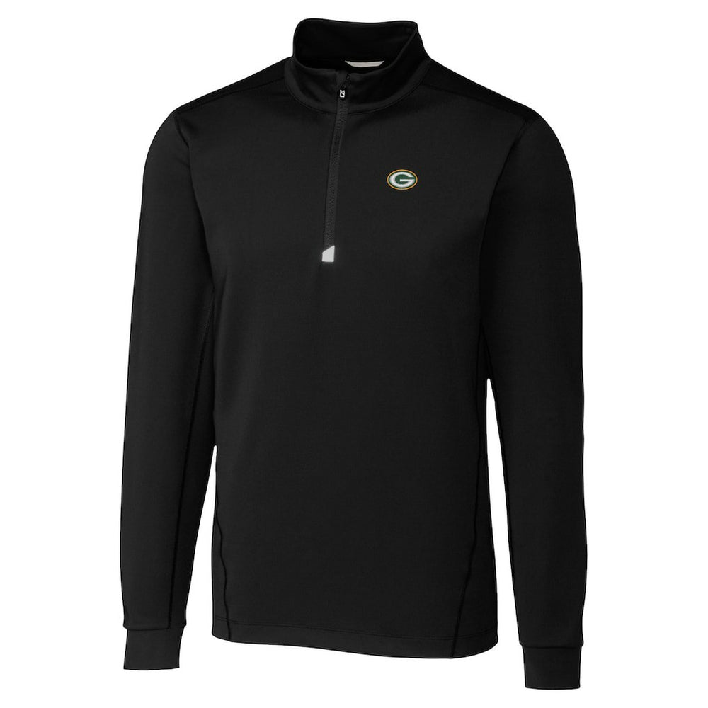 Green Bay Packers Cutter & Buck Traverse Stretch Quarter-Zip Top Black - NFL