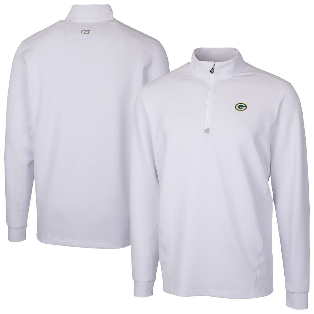 Green Bay Packers Cutter & Buck Traverse Stretch Quarter-Zip Top White - NFL