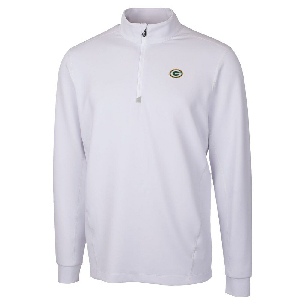 Green Bay Packers Cutter & Buck Traverse Stretch Quarter-Zip Top White - NFL
